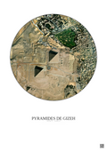 Affiche Pyramides De Gizeh – Poster vue satellite 1km Couleur | Gravura – Fond clair