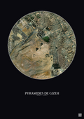Affiche Pyramides De Gizeh – Poster vue satellite 2.5km Couleur | Gravura – Fond foncé