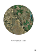 Affiche Pyramides De Gizeh – Poster vue satellite 10km Couleur | Gravura – Fond clair
