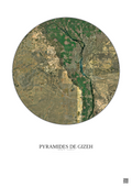 Affiche Pyramides De Gizeh – Poster vue satellite 30km Couleur | Gravura – Fond clair