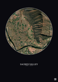 Affiche Sacred Valley – Poster vue satellite 1km Couleur | Gravura – Fond foncé