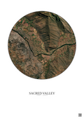 Affiche Sacred Valley – Poster vue satellite 2.5km Couleur | Gravura – Fond clair
