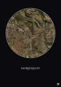 Affiche Sacred Valley – Poster vue satellite 5km Couleur | Gravura – Fond foncé