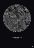 Affiche Sacred Valley – Poster vue satellite 5km N&B | Gravura – Fond foncé