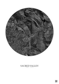 Affiche Sacred Valley – Poster vue satellite 5km N&B | Gravura – Fond clair
