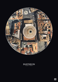 Affiche Pantheon – Poster vue satellite 0.1km Couleur | Gravura – Fond foncé