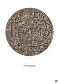 Affiche Pantheon – Poster vue satellite 0.5km Couleur | Gravura – Fond clair
