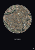 Affiche Pantheon – Poster vue satellite 1km Couleur | Gravura – Fond foncé