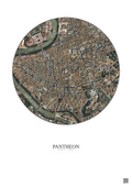 Affiche Pantheon – Poster vue satellite 1km Couleur | Gravura – Fond clair