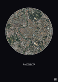 Affiche Pantheon – Poster vue satellite 2.5km Couleur | Gravura – Fond foncé