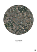 Affiche Pantheon – Poster vue satellite 2.5km Couleur | Gravura – Fond clair
