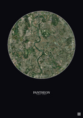 Affiche Pantheon – Poster vue satellite 5km Couleur | Gravura – Fond foncé