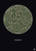 Affiche Pantheon – Poster vue satellite 10km Couleur | Gravura – Fond foncé
