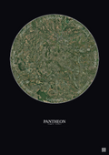 Affiche Pantheon – Poster vue satellite 20km Couleur | Gravura – Fond foncé