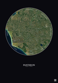 Affiche Pantheon – Poster vue satellite 30km Couleur | Gravura – Fond foncé