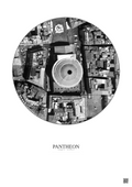 Affiche Pantheon – Poster vue satellite 0.1km N&B | Gravura – Fond clair