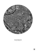 Affiche Pantheon – Poster vue satellite 1km N&B | Gravura – Fond clair