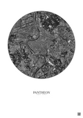 Affiche Pantheon – Poster vue satellite 2.5km N&B | Gravura – Fond clair