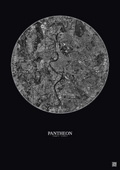 Affiche Pantheon – Poster vue satellite 5km N&B | Gravura – Fond foncé