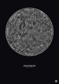 Affiche Pantheon – Poster vue satellite 10km N&B | Gravura – Fond foncé