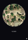 Affiche Olympie – Poster vue satellite 0.1km Couleur | Gravura – Fond foncé