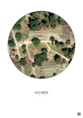 Affiche Olympie – Poster vue satellite 0.1km Couleur | Gravura – Fond clair