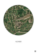 Affiche Olympie – Poster vue satellite 0.5km Couleur | Gravura – Fond clair