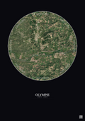 Affiche Olympie – Poster vue satellite 2.5km Couleur | Gravura – Fond foncé