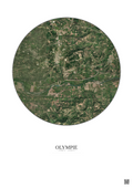 Affiche Olympie – Poster vue satellite 2.5km Couleur | Gravura – Fond clair
