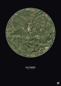 Affiche Olympie – Poster vue satellite 5km Couleur | Gravura – Fond foncé