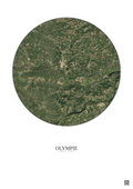 Affiche Olympie – Poster vue satellite 5km Couleur | Gravura – Fond clair