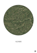 Affiche Olympie – Poster vue satellite 10km Couleur | Gravura – Fond clair