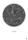 Affiche Olympie – Poster vue satellite 2.5km N&B | Gravura – Fond clair