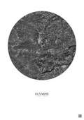 Affiche Olympie – Poster vue satellite 5km N&B | Gravura – Fond clair