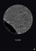 Affiche Olympie – Poster vue satellite 20km N&B | Gravura – Fond foncé