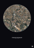 Affiche Forum Romain – Poster vue satellite 1km Couleur | Gravura – Fond foncé
