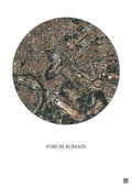 Affiche Forum Romain – Poster vue satellite 1km Couleur | Gravura – Fond clair