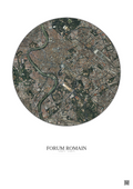 Affiche Forum Romain – Poster vue satellite 2.5km Couleur | Gravura – Fond clair