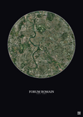 Affiche Forum Romain – Poster vue satellite 5km Couleur | Gravura – Fond foncé