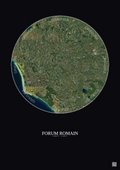 Affiche Forum Romain – Poster vue satellite 30km Couleur | Gravura – Fond foncé