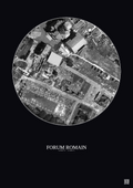 Affiche Forum Romain – Poster vue satellite 0.1km N&B | Gravura – Fond foncé