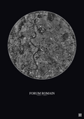 Affiche Forum Romain – Poster vue satellite 5km N&B | Gravura – Fond foncé