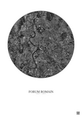 Affiche Forum Romain – Poster vue satellite 5km N&B | Gravura – Fond clair