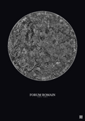 Affiche Forum Romain – Poster vue satellite 10km N&B | Gravura – Fond foncé