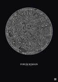 Affiche Forum Romain – Poster vue satellite 20km N&B | Gravura – Fond foncé