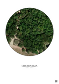 Affiche Chichen Itza – Poster vue satellite 0.1km Couleur | Gravura – Fond clair