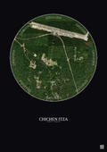 Affiche Chichen Itza – Poster vue satellite 1km Couleur | Gravura – Fond foncé