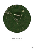 Affiche Chichen Itza – Poster vue satellite 2.5km Couleur | Gravura – Fond clair