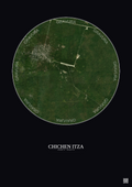 Affiche Chichen Itza – Poster vue satellite 5km Couleur | Gravura – Fond foncé