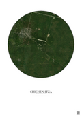 Affiche Chichen Itza – Poster vue satellite 5km Couleur | Gravura – Fond clair